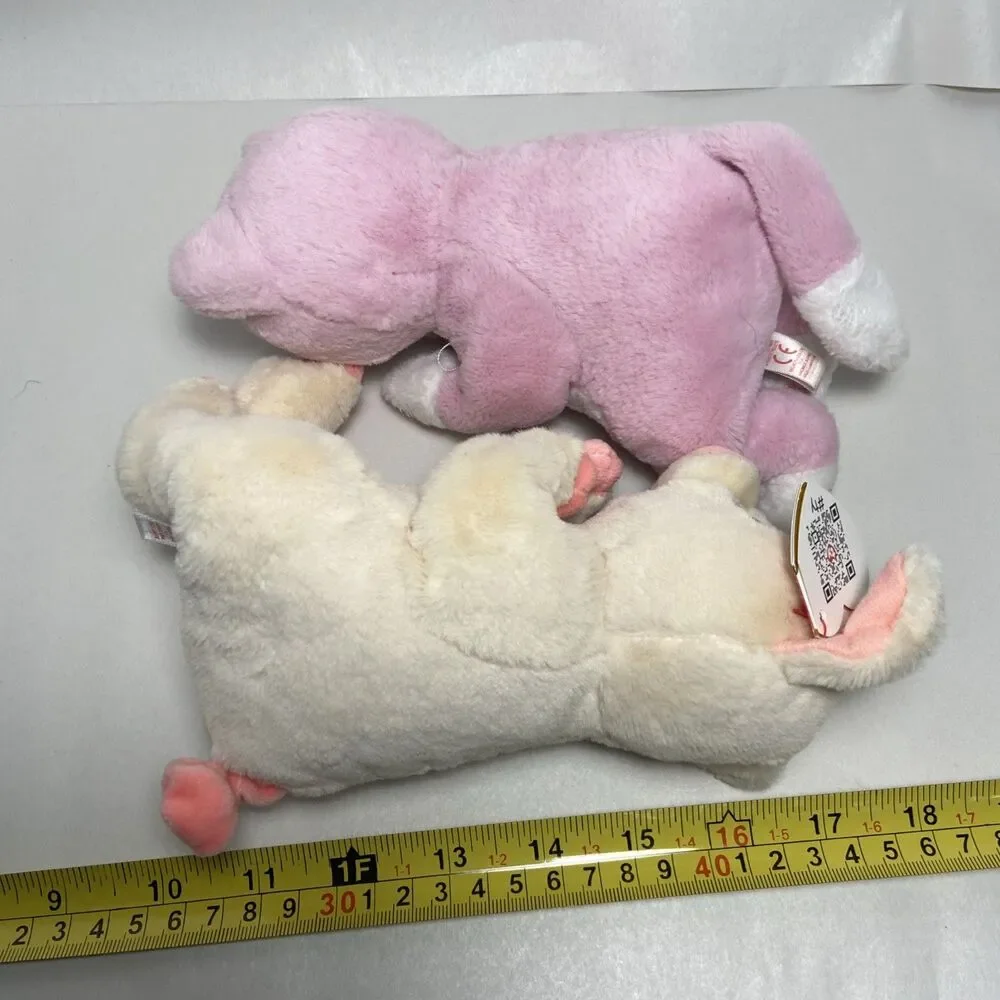 Ty Beanie Bellies Penelope Pink Pig and Lilibelle Pink White Cat Kitty Lot of 2